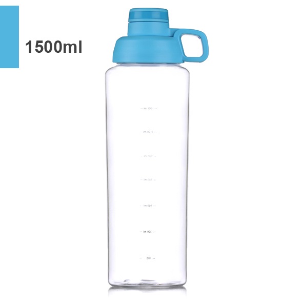 Large Volume Tritan Plastic Water Bottle with Two Lids Design