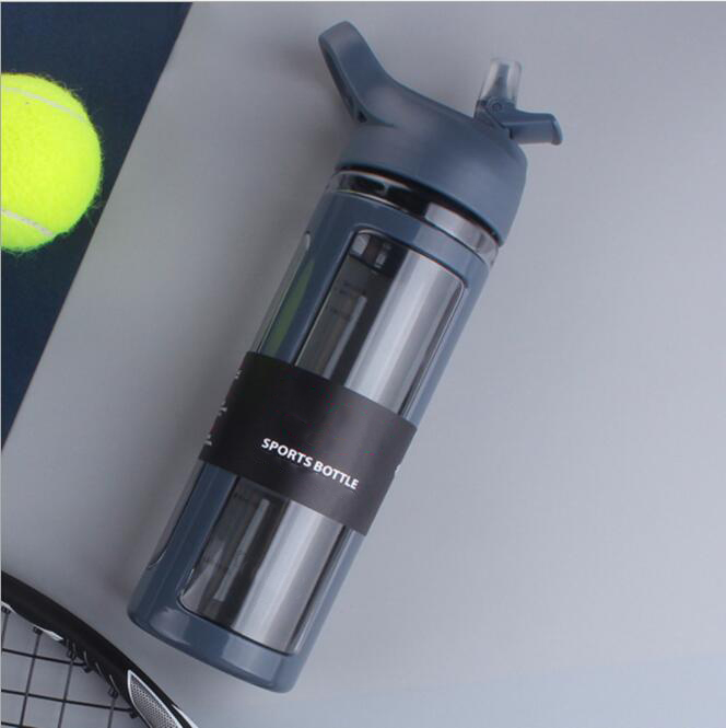 22oz Straw Lid Easy to Carry Drinking Bottle with Non-Skip Sleeve