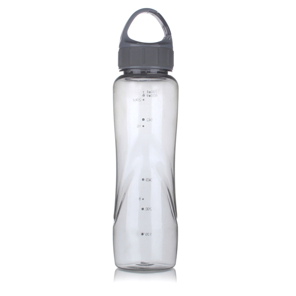24oz Clear BPA Free Plastic Sports Bottle with Carabiner Cap