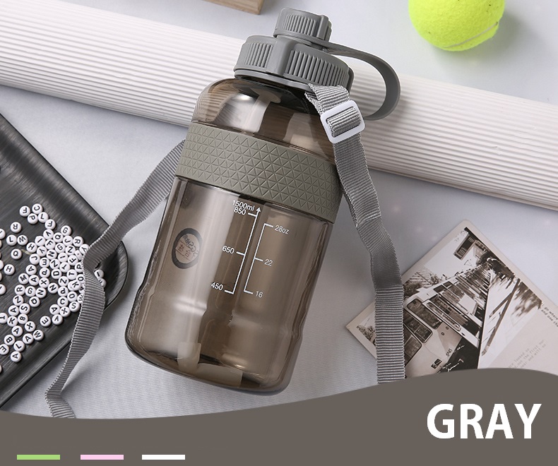 1500ml Big Volume Water Jug with Strap for Daily Workout