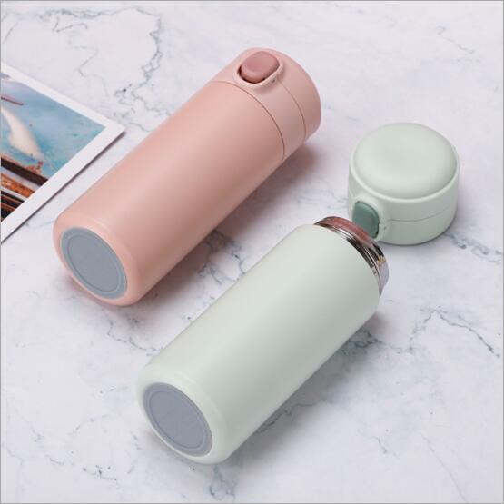 Customized Double Wall Stainless Steel Insulated Thermos Vacuum Water Bottle One Touch Button