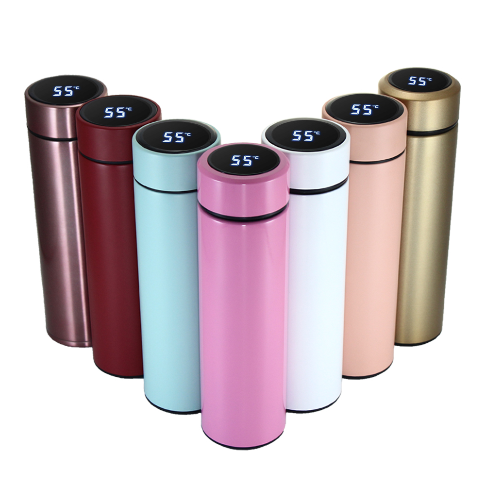 Locckmy Water Bottle with LED Temperature Display, Double Walled Vacuum Insulated Water Bottle, Stainless Steel Sports Automotivetravel Mug, BPA-Free Leak Proof