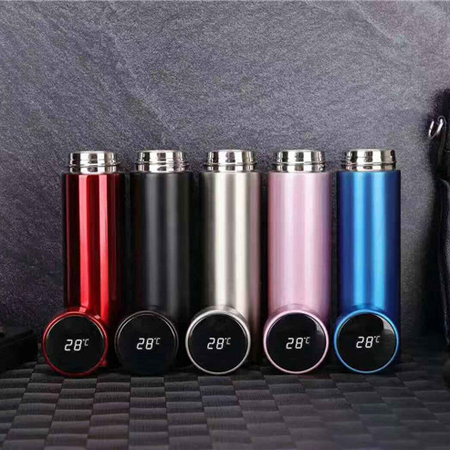 Water Bottle, Tea Infuser Bottle Thermoses Water Bottle, Travel Mug with Smart LCD Touch Screen, Keep Hot or Cold, Car Portable Travel Tea Coffee Vacuum Thermos