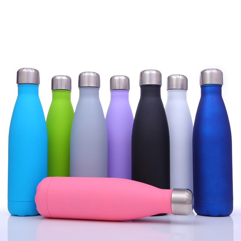 Different Size Sublimation Cola Shape Water Bottle Double Wall Stainless Steel Insulated Vacuum Flask