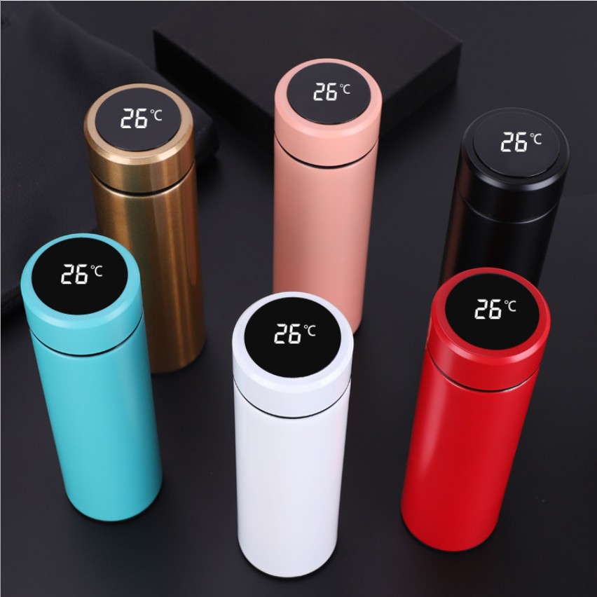 Wholesale 500ml Smart LED Temperature Display Reminder Drinking Vacuum Bottle Custom Logo Thermal Flask for Milk Tea